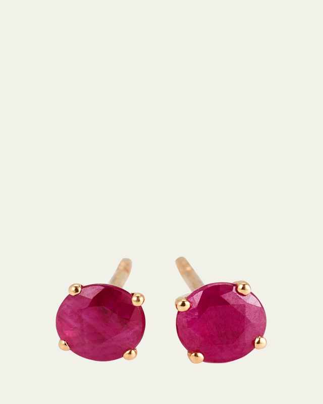 18k Rose Gold Gemstone Stud Earrings